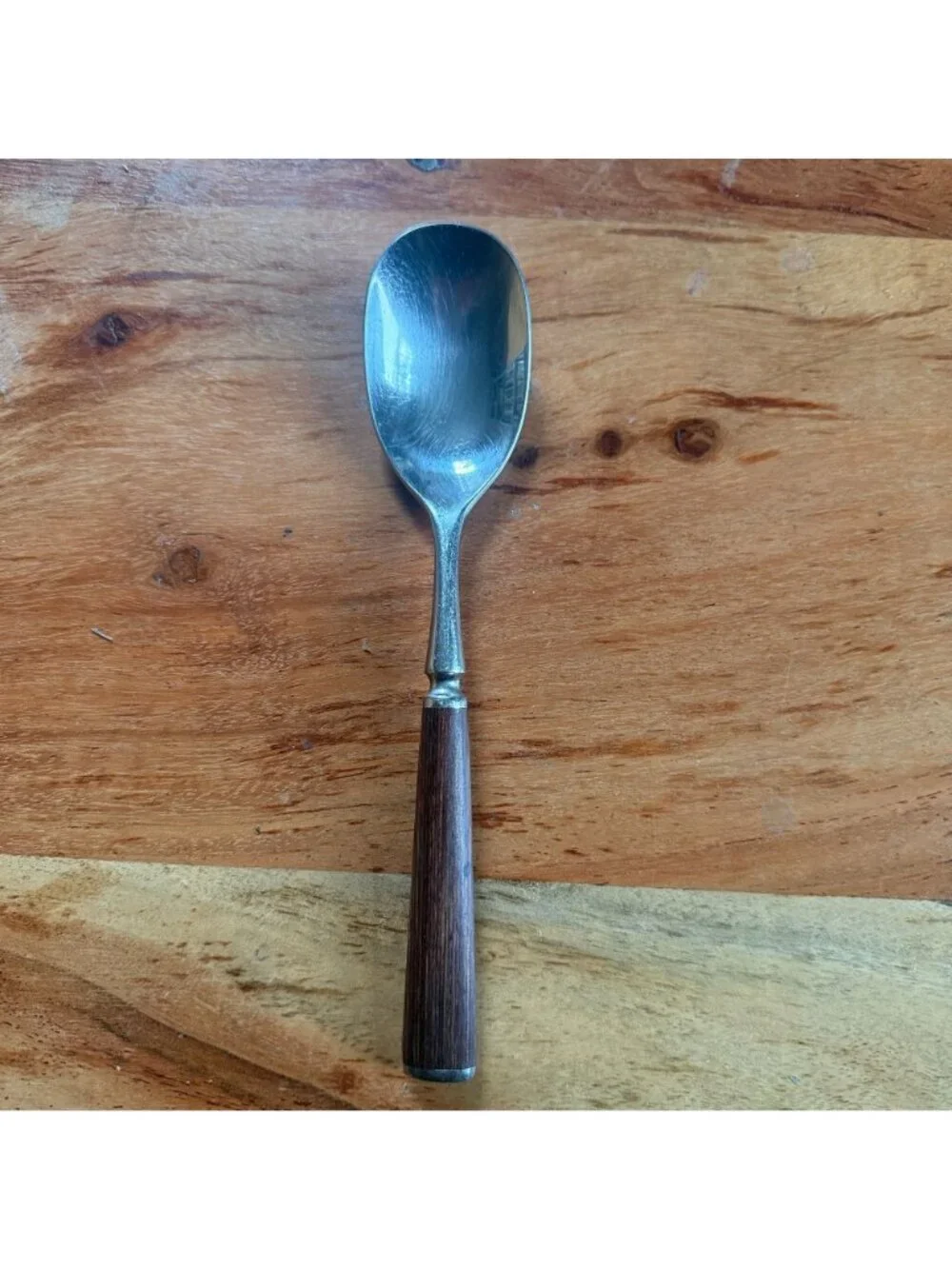 DANSK Anvil Soup Spoon Wood Handle Danish Design Flatware